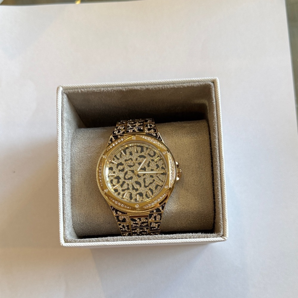 Michael Kors Leopard Print Gold and Black Watch MK7284